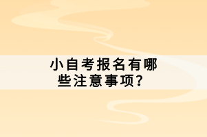 小自考報(bào)名有哪些注意事項(xiàng)？