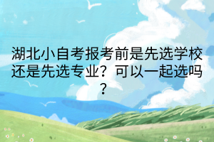 湖北小自考報考前是先選學(xué)校還是先選專業(yè)？可以一起選嗎？