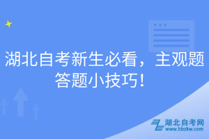 湖北自考新生必看，主觀題答題小技巧！