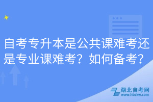 自考專升本是公共課難考還是專業(yè)課難考？如何備考？