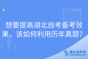 想要提高湖北自考備考效果，該如何利用歷年真題？