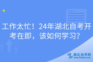 工作太忙！24年湖北自考開考在即，該如何學(xué)習(xí)？