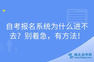 自考報名系統(tǒng)為什么進不去？別著急，有方法！