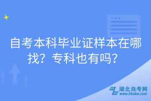 自考本科畢業(yè)證樣本在哪找？專(zhuān)科也有嗎？