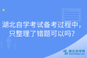 湖北自學(xué)考試備考過程中，只整理了錯題可以嗎？