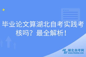 畢業(yè)論文算湖北自考實(shí)踐考核嗎？最全解析！