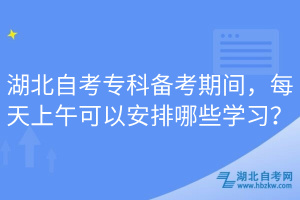 湖北自考?？苽淇计陂g，每天上午可以安排哪些學習？
