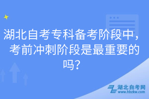 湖北自考?？苽淇茧A段中，考前沖刺階段是最重要的嗎？