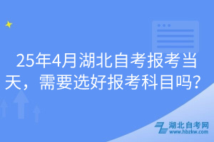25年4月湖北自考報考當天，需要選好報考科目嗎？