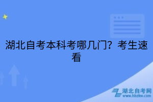 湖北自考本科考哪幾門？考生速看