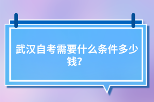 武漢自考需要什么條件多少錢？