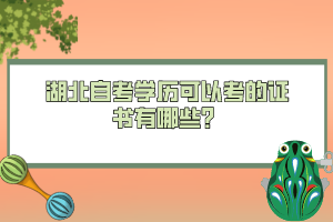湖北自考學(xué)歷可以考的證書有哪些？