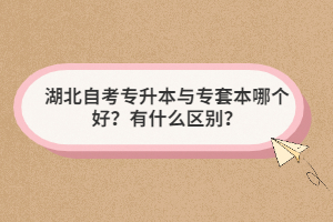 湖北自考專(zhuān)升本與專(zhuān)套本哪個(gè)好？有什么區(qū)別？
