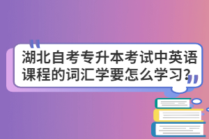 湖北自考專升本考試中英語(yǔ)課程的詞匯學(xué)要怎么學(xué)習(xí)？