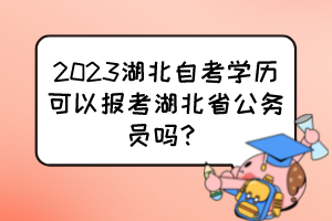 2023湖北自考學(xué)歷可以報(bào)考湖北省公務(wù)員嗎？