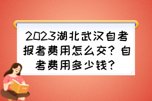 2023湖北武漢自考報考費用怎么交？自考費用多少錢？