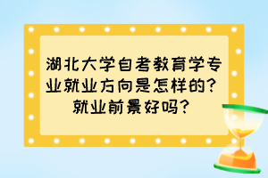 湖北大學(xué)自考教育學(xué)專業(yè)就業(yè)方向是怎樣的？就業(yè)前景好嗎？