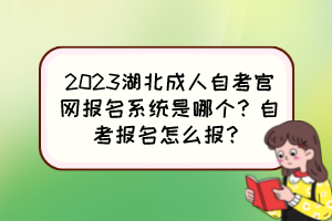 2023湖北成人自考官網(wǎng)報(bào)名系統(tǒng)是哪個(gè)？自考報(bào)名怎么報(bào)？