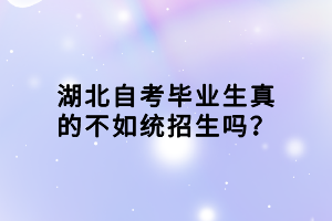 湖北自考畢業(yè)生真的不如統(tǒng)招生嗎？