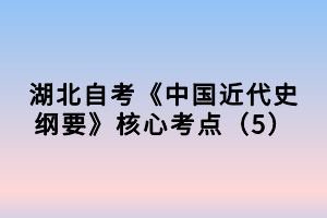 湖北自考《中國近代史綱要》核心考點（5）