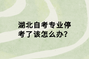 湖北自考專業(yè)?？剂嗽撛趺崔k？