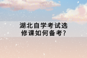 湖北自學(xué)考試選修課如何備考？