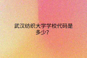 武漢紡織大學學校代碼是多少？
