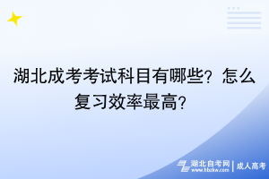 湖北成考考試科目有哪些？怎么復(fù)習(xí)效率最高？