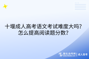 十堰成人高考語(yǔ)文考試難度大嗎？怎么提高閱讀題分?jǐn)?shù)？