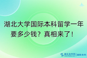 湖北大學國際本科留學一年要多少錢？真相來了！