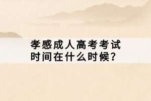孝感成人高考考試時(shí)間在什么時(shí)候？