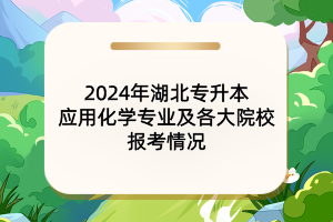 2024年湖北專(zhuān)升本應(yīng)用化學(xué)專(zhuān)業(yè)及各大院校報(bào)考情況
