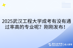2025武漢工程大學(xué)成考有沒(méi)有通過(guò)率高的專業(yè)呢？剛剛發(fā)布！