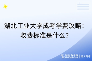 湖北工業(yè)大學(xué)成考學(xué)費(fèi)攻略：收費(fèi)標(biāo)準(zhǔn)是什么？