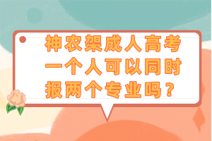 神農(nóng)架成人高考一個人可以同時報兩個專業(yè)嗎？