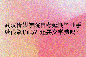武漢傳媒學(xué)院自考延期畢業(yè)手續(xù)很繁瑣嗎？還要交學(xué)費嗎？