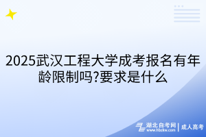 2025武漢工程大學(xué)成考報(bào)名有年齡限制嗎?要求是什么