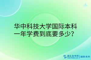 華中科技大學國際本科，一年學費到底要多少？
