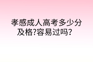 孝感成人高考多少分及格?容易過嗎？