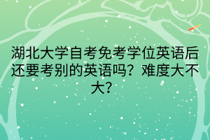 湖北大學(xué)自考免考學(xué)位英語后還要考別的英語嗎？難度大不大？