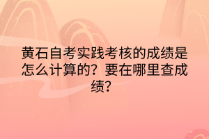 黃石自考實(shí)踐考核的成績(jī)?cè)趺从?jì)算的？要在哪里查成績(jī)？