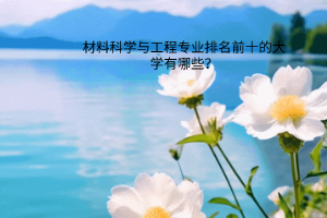 材料科學(xué)與工程專業(yè)排名前十的大學(xué)有哪些？