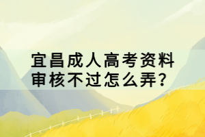宜昌成人高考資料審核不過怎么弄？