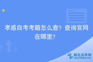 孝感自考考籍怎么查？查詢官網(wǎng)在哪里？