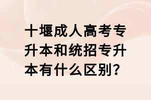 十堰成人高考專升本和統(tǒng)招專升本有什么區(qū)別？