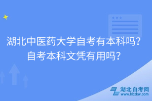 湖北中醫(yī)藥大學(xué)自考有本科嗎？自考本科文憑有用嗎？