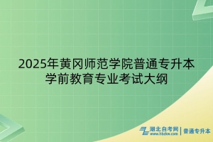 2025年黃岡師范學(xué)院普通專升本學(xué)前教育專業(yè)考試大綱