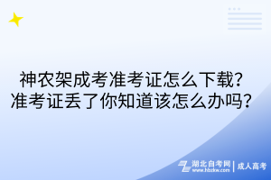 神農(nóng)架成考準考證怎么下載？準考證丟了你知道該怎么辦嗎？
