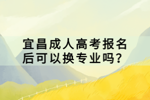 宜昌成人高考報(bào)名后可以換專業(yè)嗎？