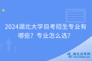 2024湖北大學(xué)自考招生專業(yè)有哪些？專業(yè)怎么選？